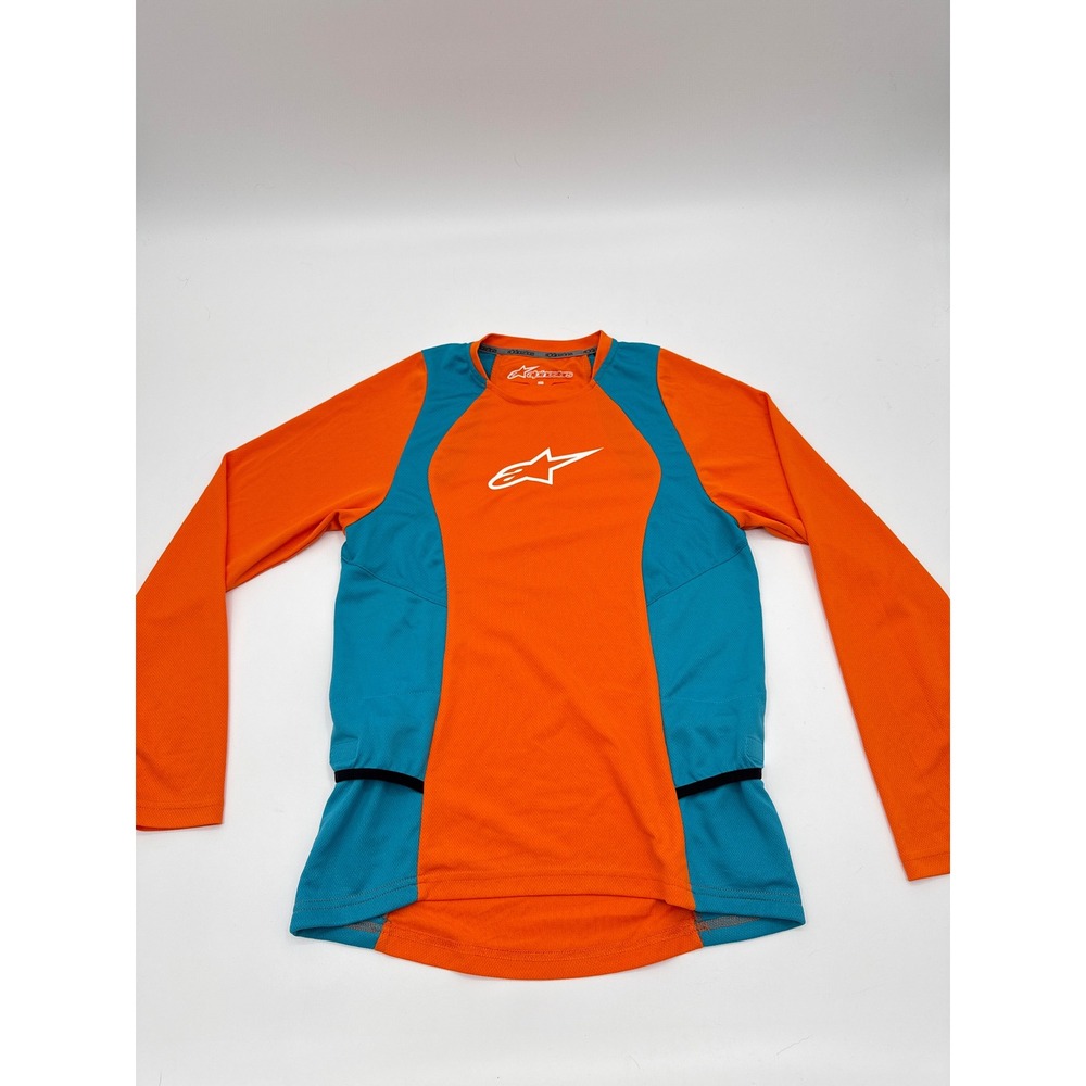Alpinestars Stella Drop 2 LS Jersey Mens Small Orange Teal MTB Cycling Shirt
